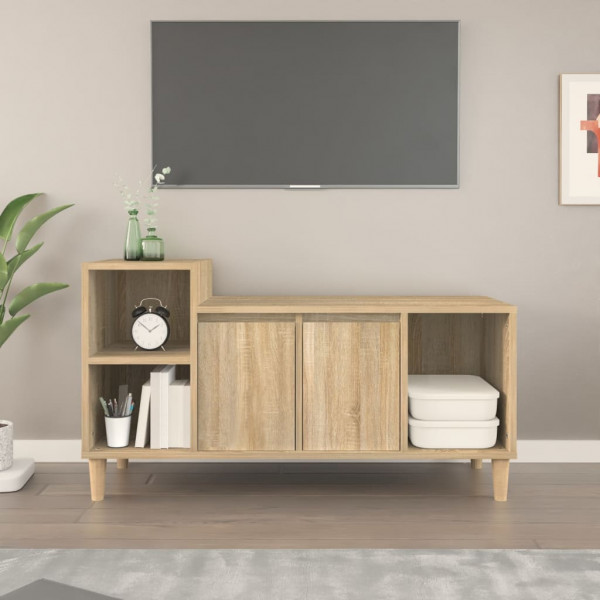 Mueble para TV madera contrachapada roble Sonoma 100x35x55 cm D