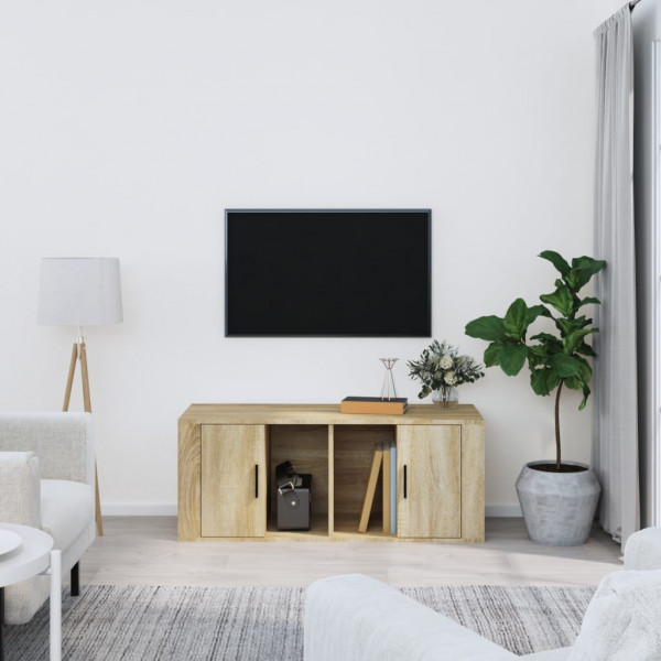 Mobiliário para TV madeira contraplacada cor carvalho 100x35x40 cm D