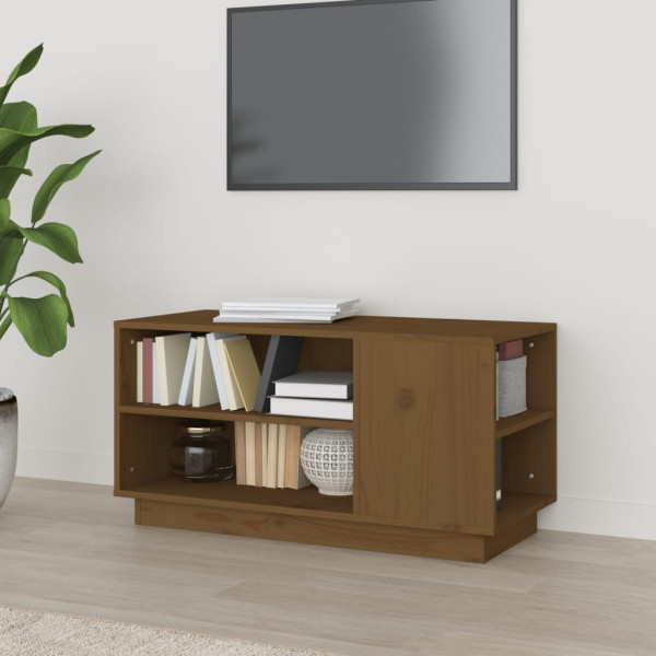 Móveis de televisão madeira maciça de pinho marrom mel 80x35x40.5 cm D