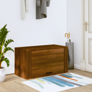 Mueble zapatero pared madera pino marrón roble 70x35x38 cm D