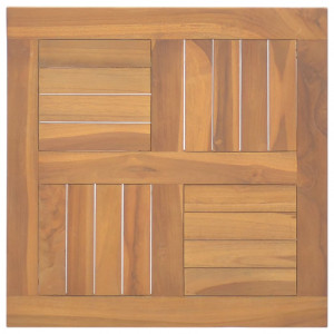 Tablero de mesa cuadrado madera maciza de teca 50x50x2.5 cm D