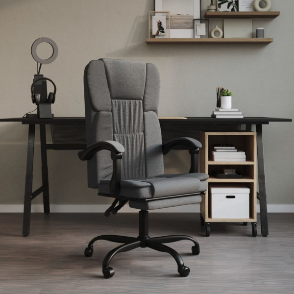 Cadeira de escritório reclinável de tecido cinza escuro D