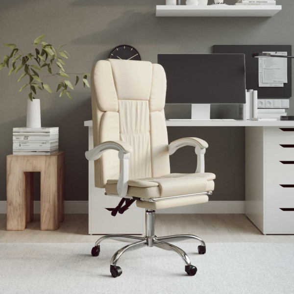 Cadeira de escritório reclinável de couro sintético D