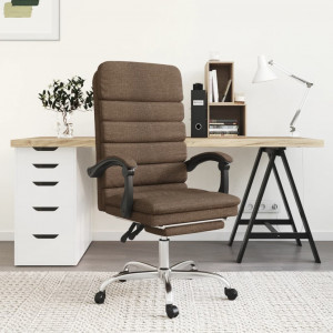 Cadeira de escritório reclinável para massagem em tecido marrom D