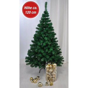 HI Árbol de Navidad con soporte de metal verde 120 cm D