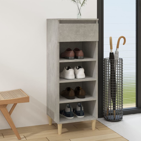 Mueble zapatero madera contrachapada gris hormigón 40x36x105 cm D