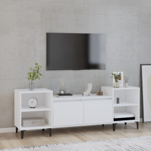 Mueble para TV madera contrachapada blanco 160x35x55 cm D