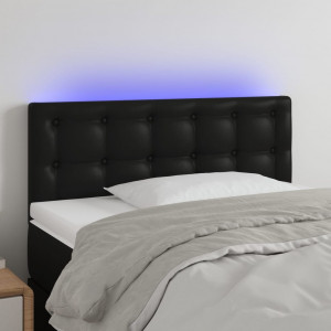 Cabecero con luces LED cuero sintético negro 80x5x78/88 cm D