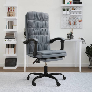 Cadeira de escritório reclinável de veludo cinza escuro D