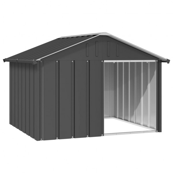 Casinha de cachorro em aço galvanizado antracite 116,5x103x81,5 cm D