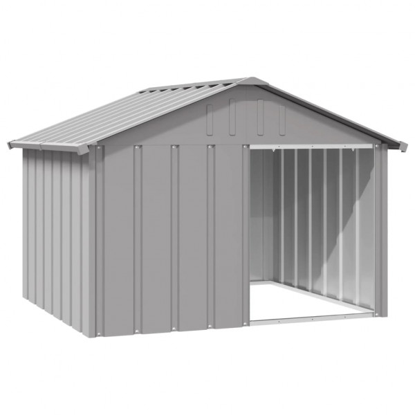 Casinha de cachorro em aço galvanizado cinza 116,5x153x81,5 cm D