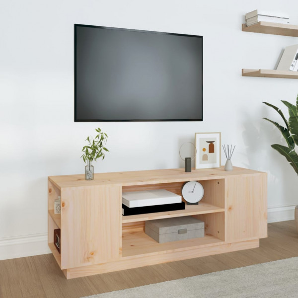 Mueble de TV de madera maciza de pino 110x35x40.5 cm D
