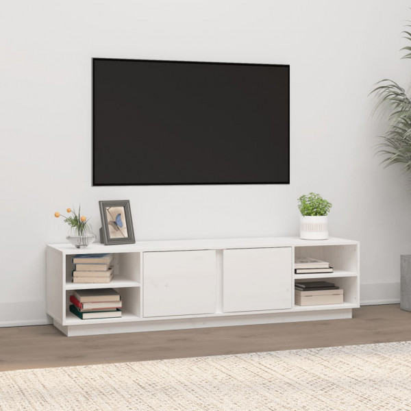Móvel de TV em madeira maciça de pinho branco 156x40x40 cm D