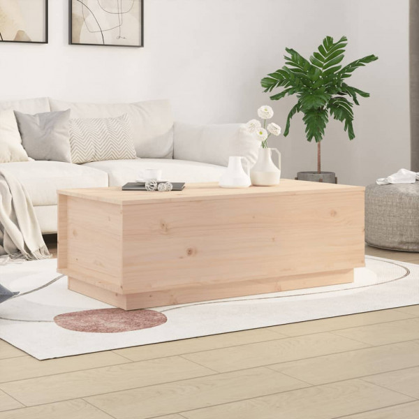 Mesa de centro de madera maciza de pino 100x50x35 cm D