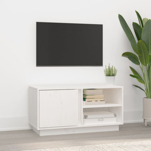 Móveis de televisão madeira maciça de pinho branco 80x35x40.5 cm D