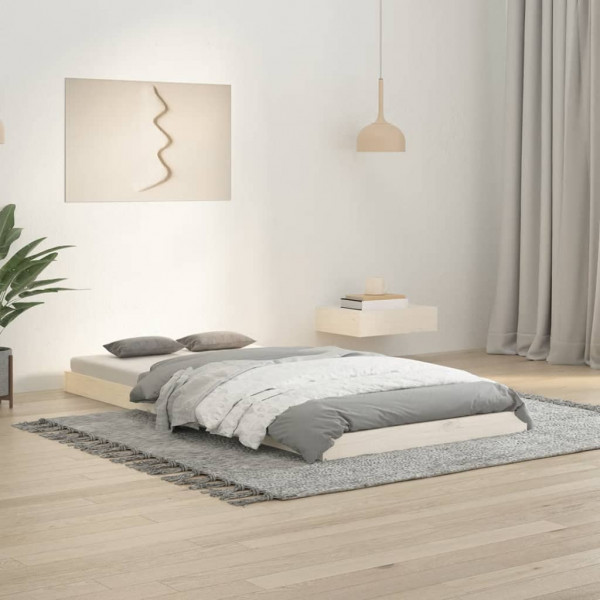 Estructura de cama madera maciza de pino blanco 90x190 cm Estructura de cama madera maciza de pino blanco 90x190 cm D