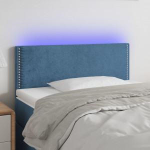 Cabecero con LED de terciopelo azul oscuro 80x5x78/88 cm D