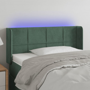 Cabecero con LED de terciopelo verde oscuro 103x16x78/88 cm D