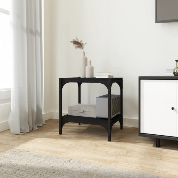 Mueble para TV madera contrachapada y acero negro 40x33x41 cm D