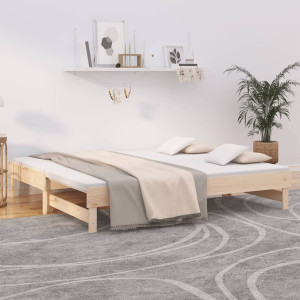 Sofá cama extraíble madera maciza de pino 2x(90x190) cm D