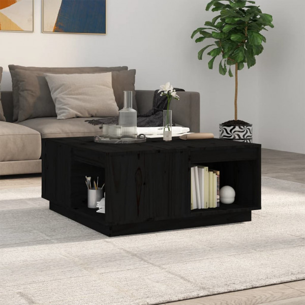 Mesa de centro em madeira maciça de pinho preto 80x81x36,5 cm D