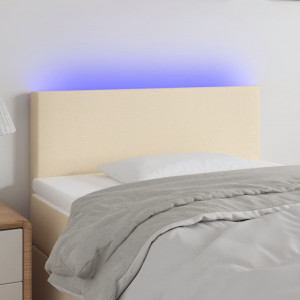 Cabecero con LED de tela color crema 90x5x78/88 cm D