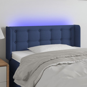 Cabecero con LED de tela azul 93x16x78/88 cm D