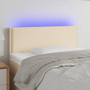 Cabecero con LED de tela color crema 80x5x78/88 cm D