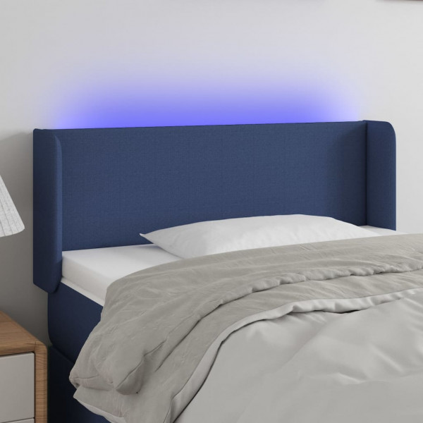 Cabeçalho com LED de tecido azul 83x16x78/88 cm D