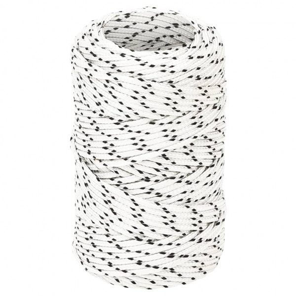 Cordas de barco de poliéster branco trenzadas 2 mm x 25 m D