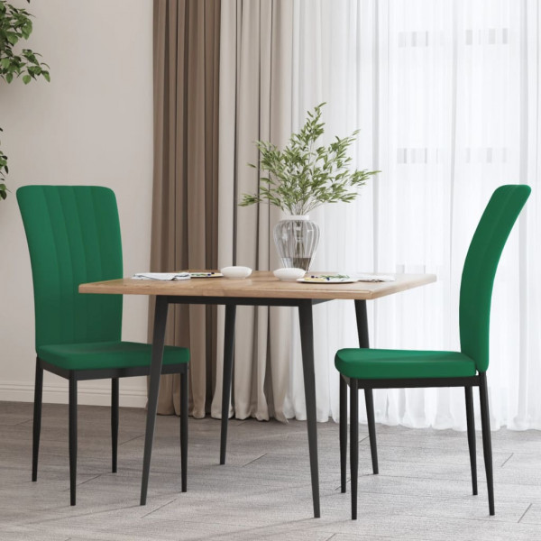 Sillas de comedor 2 unidades terciopelo verde oscuro D