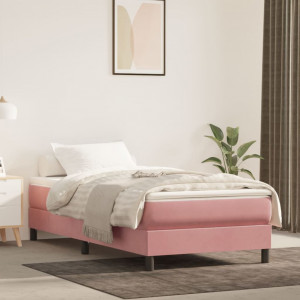 Colchón de muelles ensacados terciopelo rosa 90x200x20 cm D