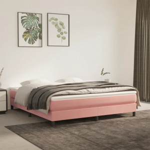 Colchón de muelles ensacados terciopelo rosa 160x200x20 cm D