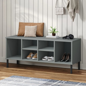 Muebles zapateros 2 uds color gris hormigón 27.5x27x102 cm