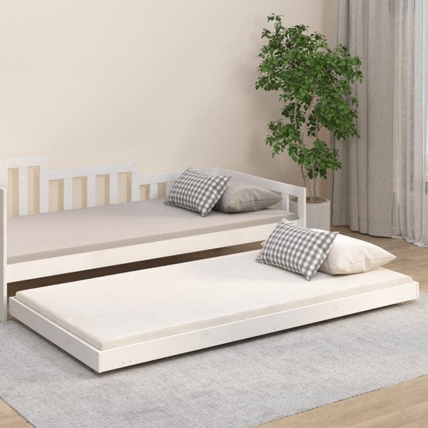 Estructura de cama madera maciza de pino blanco 80x200 cm Estructura de cama madera maciza de pino blanco 80x200 cm D