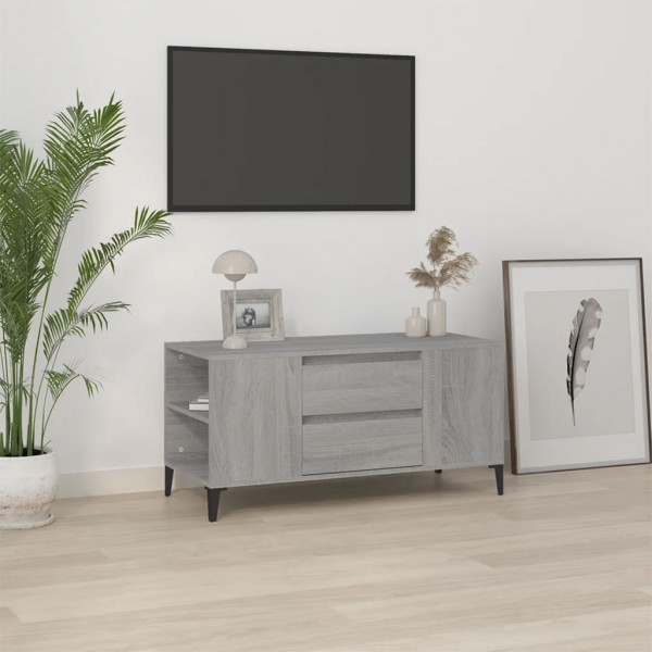 Mueble de TV madera contrachapada gris Sonoma 102x44.5x50 cm D