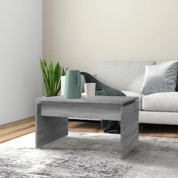 Mesa de centro madera contrachapada gris Sonoma 68x50x38 cm D