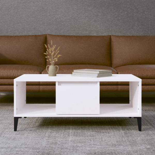 Mesa de centro de madeira branco 90x50x36,5 cm D