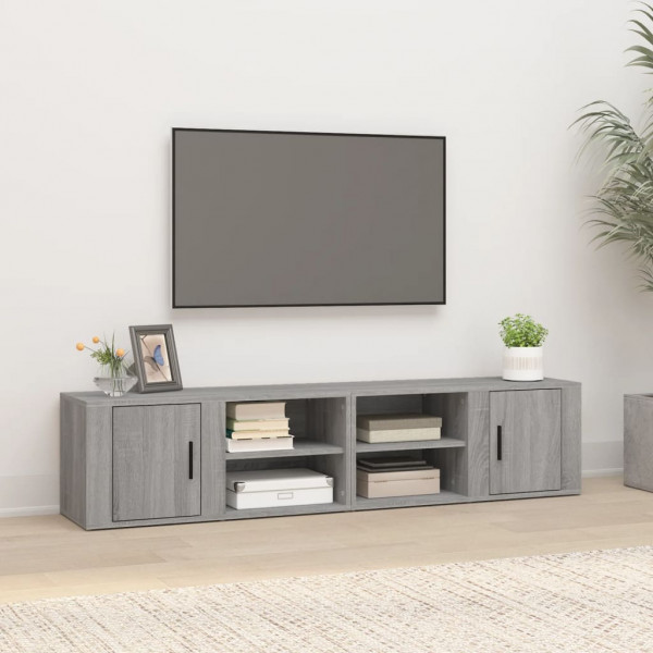 Furniture TV 2 uds madeira revestida de chumbo cinza Sonoma 80x31.5x36 cm D