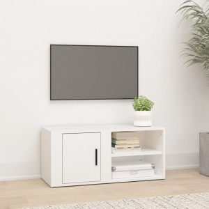 Mueble para TV madera contrachapada blanco 80x31.5x36 cm D