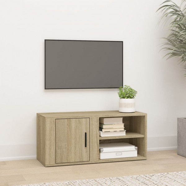 Móvel TV em compensado de carvalho Sonoma 80x31,5x36 cm D