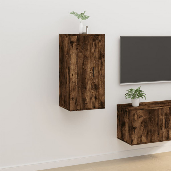 Mueble para TV de pared roble ahumado 40x34.5x80 cm D