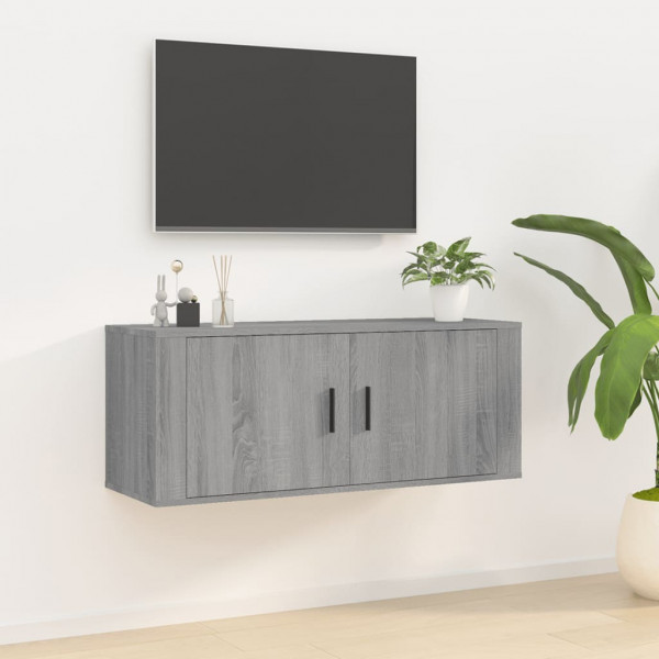 Mueble para TV de pared gris Sonoma 100x34.5x40 cm D