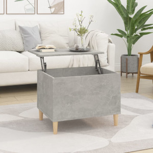 Mesa de centro madera contrachapada gris hormigón 60x44.5x45 cm D