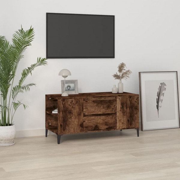 Mobiliário de TV madeira contraplacada carvalho fumado 102x44.5x50 cm D