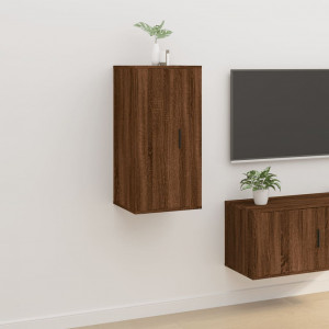 Mueble para TV de pared roble marrón 40x34.5x80 cm D