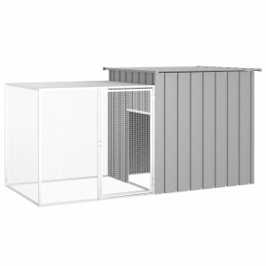 Caixa de coelhos de aço galvanizado cinza 200x91x100 cm D