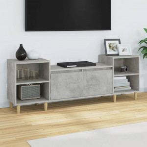 Mueble para TV madera contrachapada gris hormigón 160x35x55 cm D