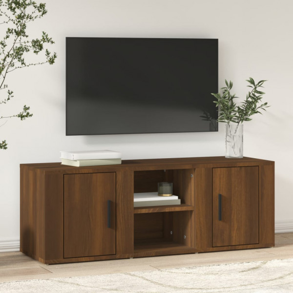 Mueble para TV madera contrachapada marrón roble 100x31.5x35 cm D