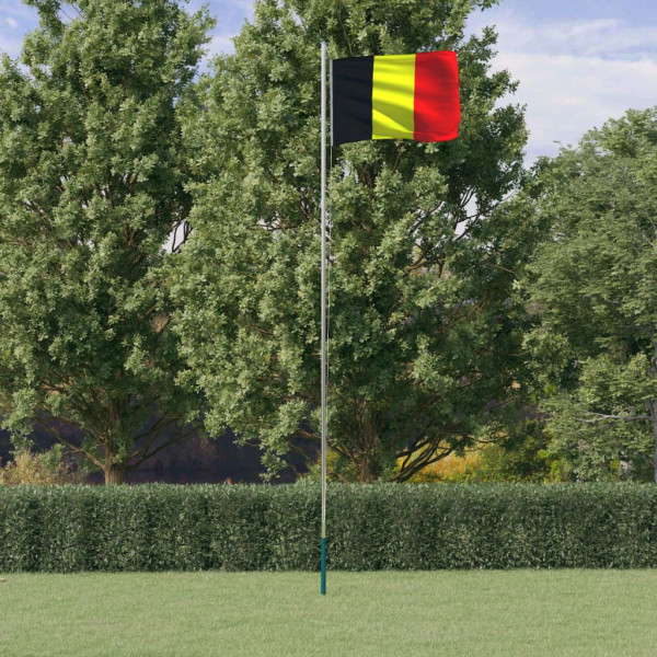 Mástil y bandera de Bélgica aluminio 6.23 m D